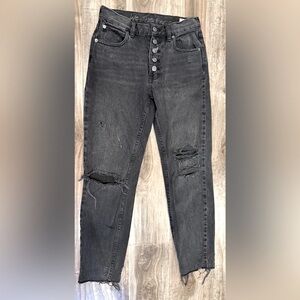 We The Free Black High Rise Distressed Jeans